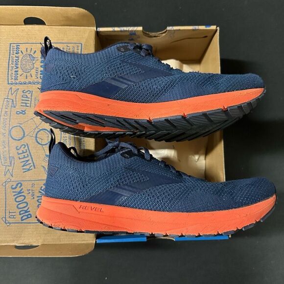 Brooks Revel 5 Training Shoes Sneakers Titan Peacoat Flame 8 - Picture 4 of 7